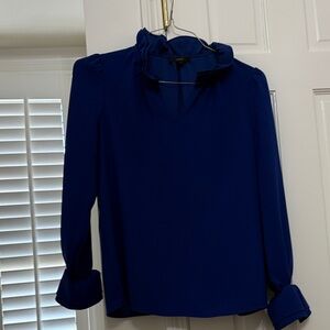J. Crew Royal Blue Ruffled Blouse